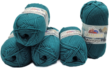 500g Himalaya Montana Strickwolle einfarbig, 5 x 100 Gramm Acrylgarn uni